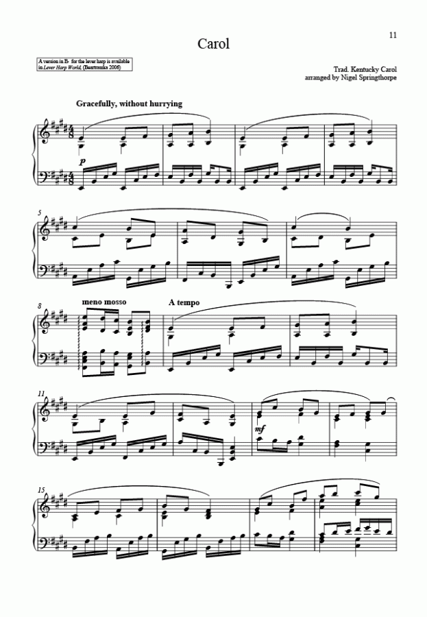 Carol score - 1st page