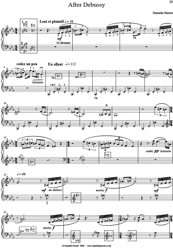 After Debussy, from Lever Harp 2000, 1st page