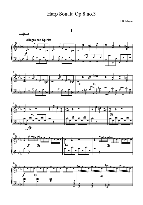 Mayer Sonata, 1st page